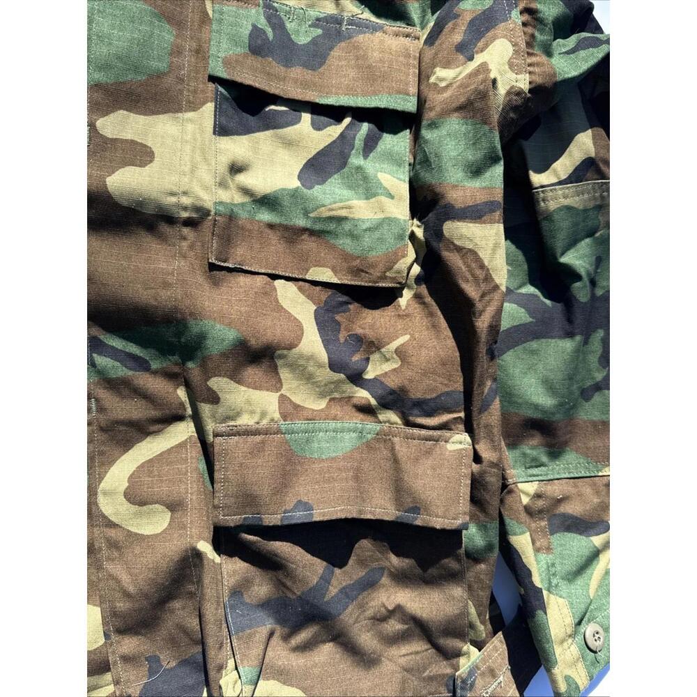 VINTAGE American Apparel Coat MEDIUM Regular Woodland Camo Hot Weather Combat - Picture 3 of 8